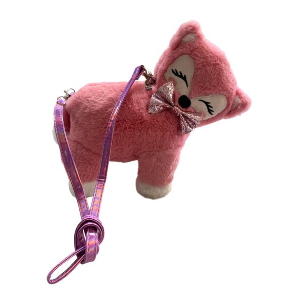 Wonder Nation Plush Pink Animal Backpack Purse For Kids With Adjustable Shiny St - Picture 1 of 7